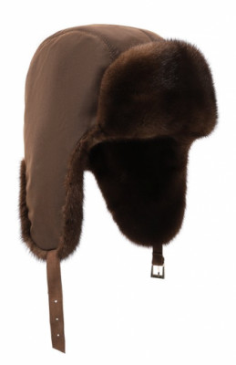 Шапка-ушанка с отделкой из меха норки FurLand